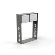 Horizontal double letterbox with lettering, powder coating