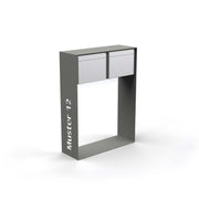Horizontal double letterbox with lettering, powder coating