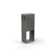 Vertical double letterbox with lettering, powder coating