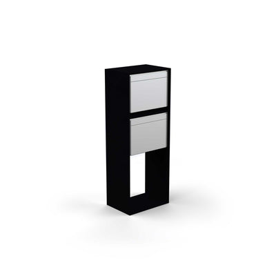 Vertical double letterbox, powder coating