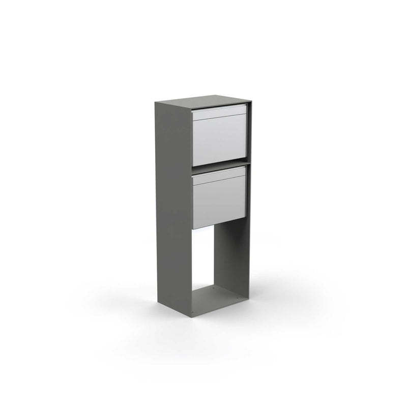 Vertical double letterbox, powder coating