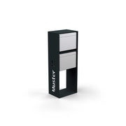 Vertical double letterbox with lettering, powder coating