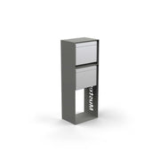 Vertical double letterbox with lettering, powder coating